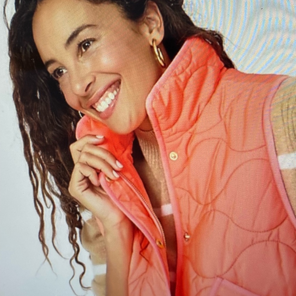 J Crew Quilted Puffer Vest in Neon Blossom Size XXS ~ like NEW!